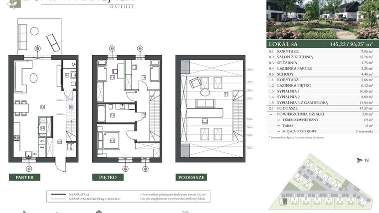 Rzut - Dom na sprzedaż 4 pokoje o powierzchni 145,22 m² - numer 8A w Domy w akacjach