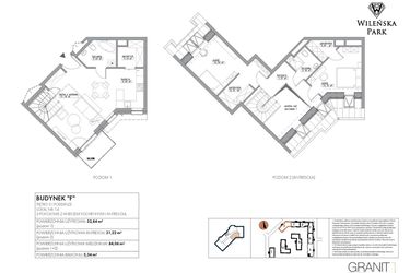 Rzut - Mieszkanie na sprzedaż 3 pokoje o powierzchni 94,94 m² - numer F15 w Wileńska Park