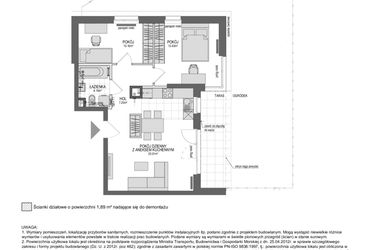 Rzut - Mieszkanie na sprzedaż 3 pokoje o powierzchni 61,85 m² - numer 1_8_Ł_MK_24 w Perspektywa etap II
