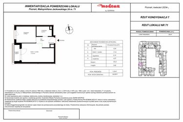 Rzut - Mieszkanie na sprzedaż 2 pokoje o powierzchni 36,83 m² - numer 71 w Modena I