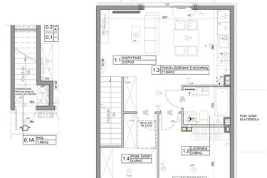Rzut - Mieszkanie na sprzedaż 3 pokoje o powierzchni 58,82 m² - numer 96 w Manufaktura Marki 2 etap IV