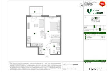 Rzut - Mieszkanie na sprzedaż 2 pokoje o powierzchni 40 m² - numer C42 w Osiedle Urbino etap 4.2