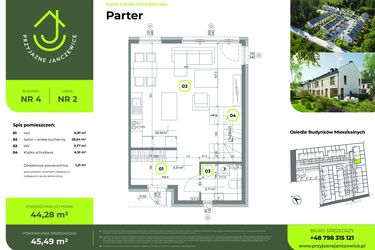 Rzut - Dom na sprzedaż 4 pokoje o powierzchni 88 m² - numer B4.2 w Przyjazne Janczewice