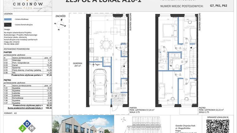 Rzut - Dom na sprzedaż 5 pokoi o powierzchni 110 m² - numer A16-1 w Chojnów Park II