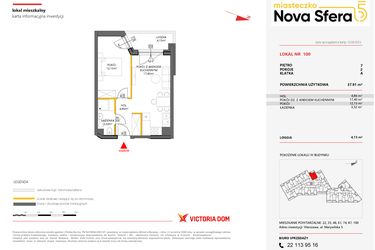Rzut - Mieszkanie na sprzedaż 2 pokoje o powierzchni 37,91 m² - numer 100 w Miasteczko Nova Sfera 5