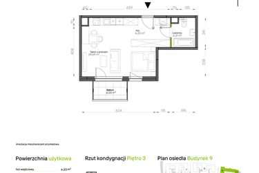 Rzut - Mieszkanie na sprzedaż 1 pokój o powierzchni 35,2 m² - numer 076/9 w Aleje Praskie