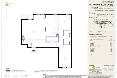 Rzut - Mieszkanie na sprzedaż 4 pokoje o powierzchni 99,78 m² - numer 62 w Markowy Targówek