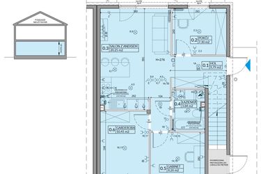 Rzut - Mieszkanie na sprzedaż 4 pokoje o powierzchni 59,85 m² - numer 32A w Domy na Witosa etap 1B