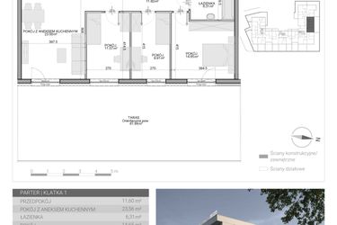 Rzut - Mieszkanie na sprzedaż 4 pokoje o powierzchni 77,1 m² - numer M-3 w Osiedle Radosne II