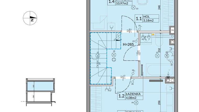 Rzut - Dom na sprzedaż 3 pokoje o powierzchni 61,92 m² - numer 46 w Boska Ksawerowska 2 etap 4