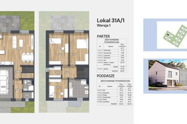 Rzut - Dom na sprzedaż 4 pokoje o powierzchni 126,41 m² - numer 31A/1 w Osiedle pod Lasem III etap 3