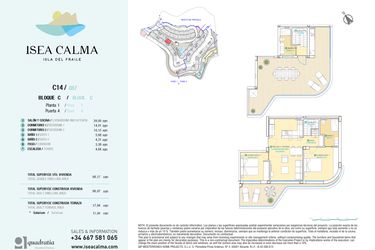 Rzut - Mieszkanie na sprzedaż 2 pokoje o powierzchni 86 m² - numer CAV-MS-5133 w Isea Calma - Aguilas