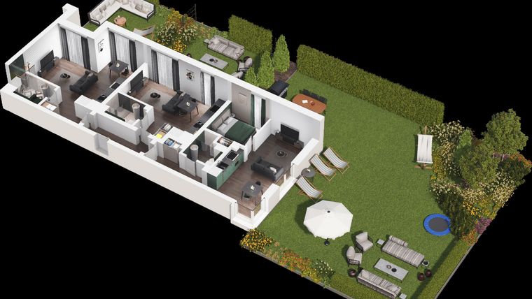 Rzut - Mieszkanie na sprzedaż 4 pokoje o powierzchni 95,25 m² - numer 2 w Apartamenty Zagajnikowa 2