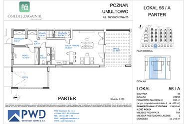 Rzut - Dom na sprzedaż 5 pokoi o powierzchni 139,91 m² - numer 56A w Osiedle Zagajnik etap II - bliźniaki