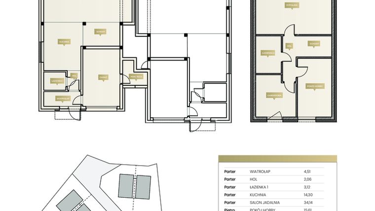Rzut - Dom na sprzedaż 3 pokoje o powierzchni 156,21 m² - numer 3B w Na Wzgórzu 2
