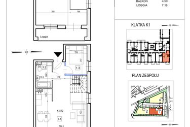 Rzut - Mieszkanie na sprzedaż 2 pokoje o powierzchni 79,27 m² - numer K1/22 w Przystań Królewiecka III