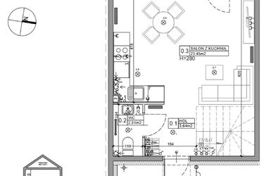 Rzut - Dom na sprzedaż 3 pokoje o powierzchni 62,24 m² - numer 9 w Zielone Ogrody