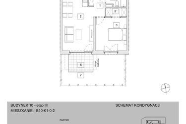 Rzut - Mieszkanie na sprzedaż 2 pokoje o powierzchni 47,67 m² - numer B10-K1-0-2 w Żerniki na Novo III