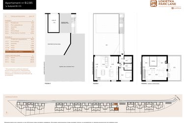 Rzut - Mieszkanie na sprzedaż 5 pokoi o powierzchni 145 m² - numer B.2.B5 w Łokietka Park Lane