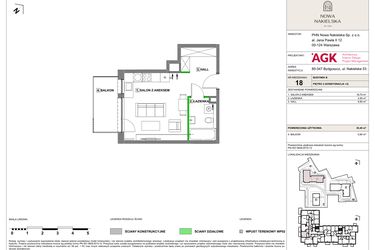 Rzut - Mieszkanie na sprzedaż 1 pokój o powierzchni 39,4 m² - numer NN-B-LM-18 w Nowa Nakielska by PHN