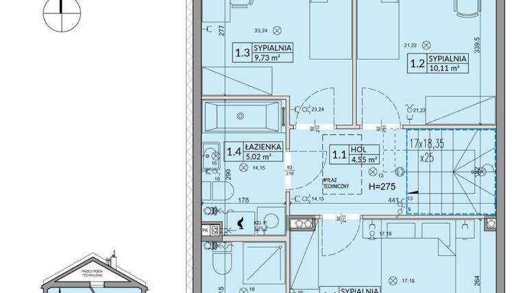 Rzut - Dom na sprzedaż 5 pokoi o powierzchni 94,5 m² - numer 10A w Arkady Walendów etap 3 i 4