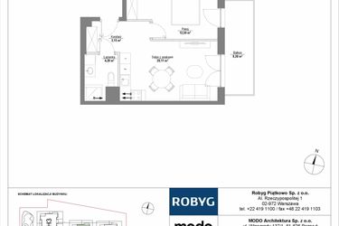 Rzut - Mieszkanie na sprzedaż 2 pokoje o powierzchni 40,05 m² - numer H2_1M04 w Piątkowo Residence etap II