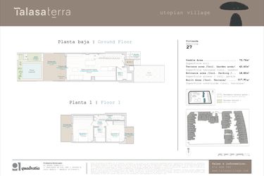 Rzut - Mieszkanie na sprzedaż 2 pokoje o powierzchni 73 m² - numer 27 w Talasa Terra - Denia