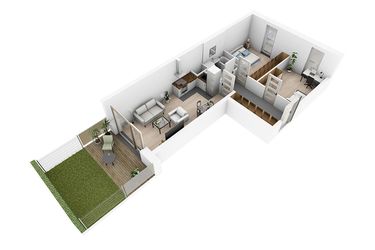 Rzut - Mieszkanie na sprzedaż 3 pokoje o powierzchni 53,96 m² - numer N4.16 w Osiedle Narcyzowe