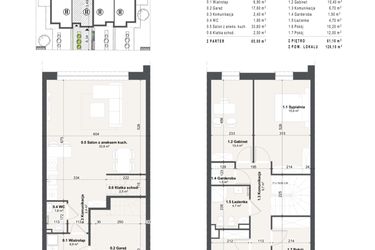 Rzut - Dom na sprzedaż 4 pokoje o powierzchni 126,1 m² - numer 11b w Domy na Przylesiu