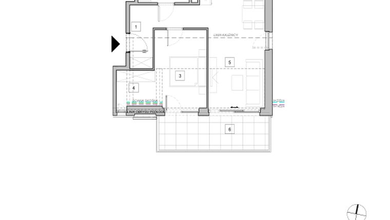 Rzut - Mieszkanie na sprzedaż 2 pokoje o powierzchni 50,41 m² - numer C2_4 w ATAL Zawiślańska