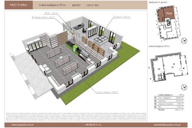 Rzut - Lokal użytkowy na sprzedaż 2 pokoje o powierzchni 156,17 m² - numer PU01 w Przy Parku etap II