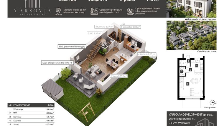 Rzut - Dom na sprzedaż 4 pokoje o powierzchni 138,85 m² - numer 8b w Osiedle Nova Przylaszczkova