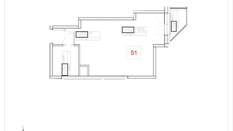 Rzut - Mieszkanie na sprzedaż 1 pokój o powierzchni 29,01 m² - numer A3-17 w Rezydencja Ogród Saski etap I i II