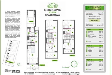 Rzut - Dom na sprzedaż 5 pokoi o powierzchni 142,34 m² - numer 23C/1 w Parkowe Kliny