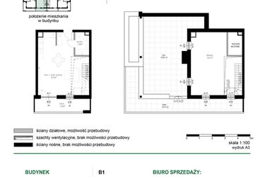Rzut - Mieszkanie na sprzedaż 1 pokój o powierzchni 65,48 m² - numer M29 w Wędrowna