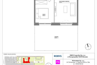 Rzut - Mieszkanie na sprzedaż 2 pokoje o powierzchni 36,3 m² - numer MLAC/A/0/2 w Metro Life Apartamenty CD
