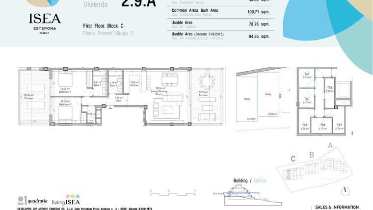Rzut - Mieszkanie na sprzedaż 2 pokoje o powierzchni 78,76 m² - numer 2.9A w Isea - Estepona