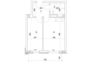 Rzut - Mieszkanie na sprzedaż 2 pokoje o powierzchni 40,49 m² - numer 6A.95 w Mierzeja Wiślana etap IV
