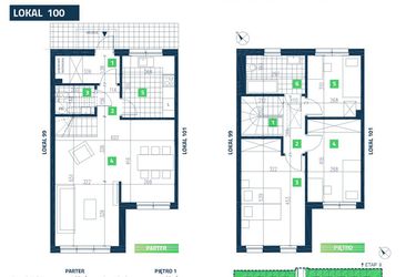 Rzut - Dom na sprzedaż 4 pokoje o powierzchni 94,46 m² - numer 100 w SK Park - etap III