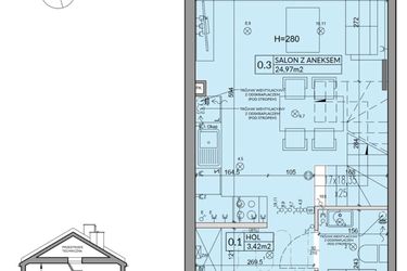 Rzut - Dom na sprzedaż 3 pokoje o powierzchni 65,67 m² - numer 32A w Nova Magdalenka 7 etap IV