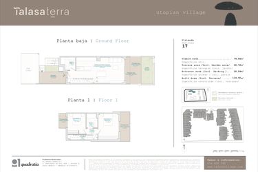 Rzut - Mieszkanie na sprzedaż 2 pokoje o powierzchni 74 m² - numer 17 w Talasa Terra - Denia
