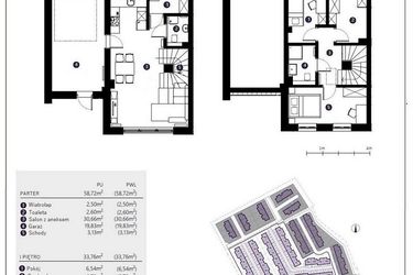 Rzut - Dom na sprzedaż 4 pokoje o powierzchni 92,48 m² - numer 13B w Osiedle Nodo