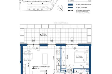 Rzut - Mieszkanie na sprzedaż 2 pokoje o powierzchni 48,89 m² - numer 83 w Bursztynowy Dom
