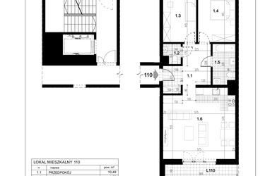 Rzut - Mieszkanie na sprzedaż 3 pokoje o powierzchni 74,02 m² - numer C.110 w Przewóz 4