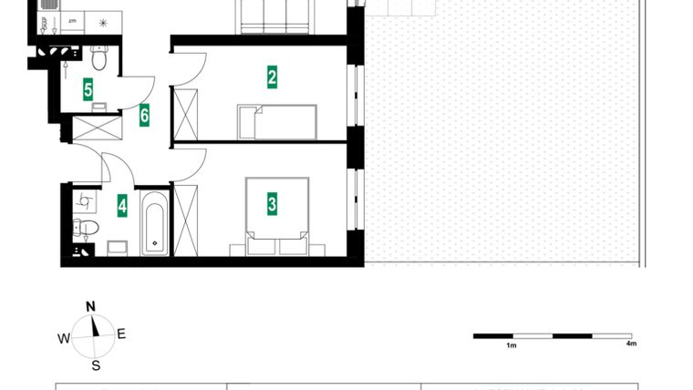 Rzut - Mieszkanie na sprzedaż 3 pokoje o powierzchni 64,1 m² - numer A.A.08 w Park Śliwowa