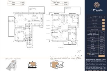 Rzut - Mieszkanie na sprzedaż 5 pokoi o powierzchni 119,65 m² - numer C7.M3 w Motława Garden