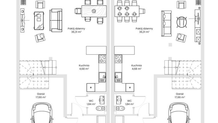 Rzut - Dom na sprzedaż 5 pokoi o powierzchni 133,5 m² - numer 30 w Osiedle WizaWi