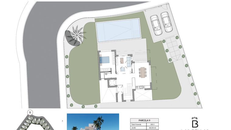 Rzut - Dom na sprzedaż 3 pokoje o powierzchni 330,11 m² - numer 9 w Las Bellas Luxury Villas