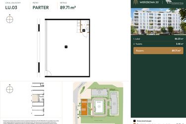 Rzut - Lokal użytkowy na sprzedaż 1 pokój o powierzchni 89,71 m² - numer LU3 w Wierzbowa 20