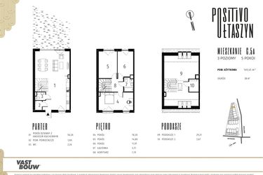 Rzut - Mieszkanie na sprzedaż 4 pokoje o powierzchni 153,44 m² - numer C.5.A w Positivo Ołtaszyn